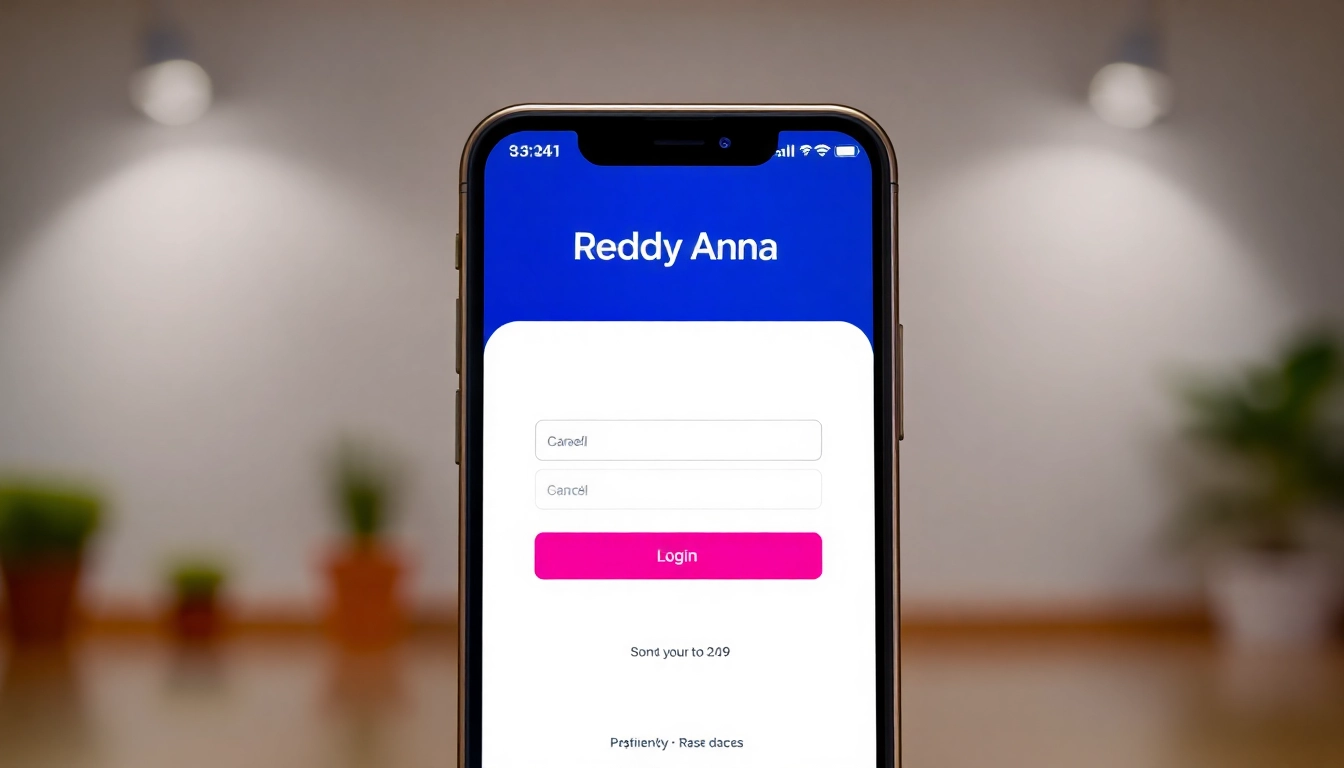 Secure Reddy Anna Login screen on mobile device with vibrant design and easy navigation for quick access.