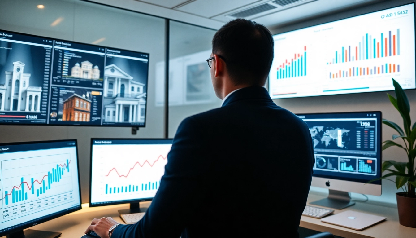 Real estate investment news analysis featuring charts, graphs, and professionals reviewing